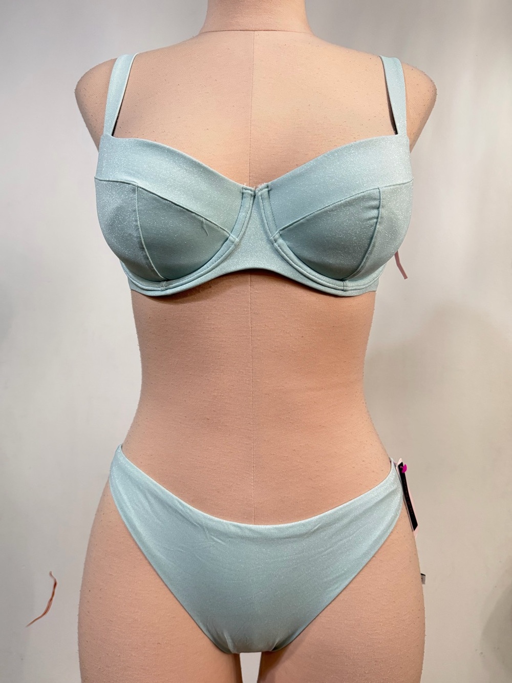 Victoria's Secret Light Blue Shimmer Bikini Set 36D / L